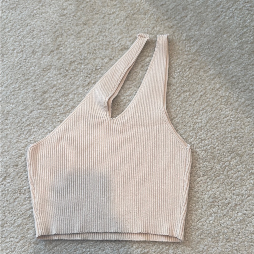 Cute SHEIN one shoulder beige tank top